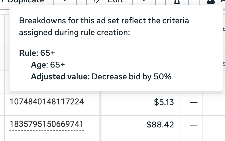 Decomposition of value rules
